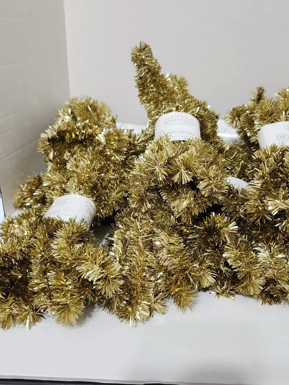 Gold Tinsel Holiday Wired Garland Crafts Gift Baskets Wreaths Decor Home Office